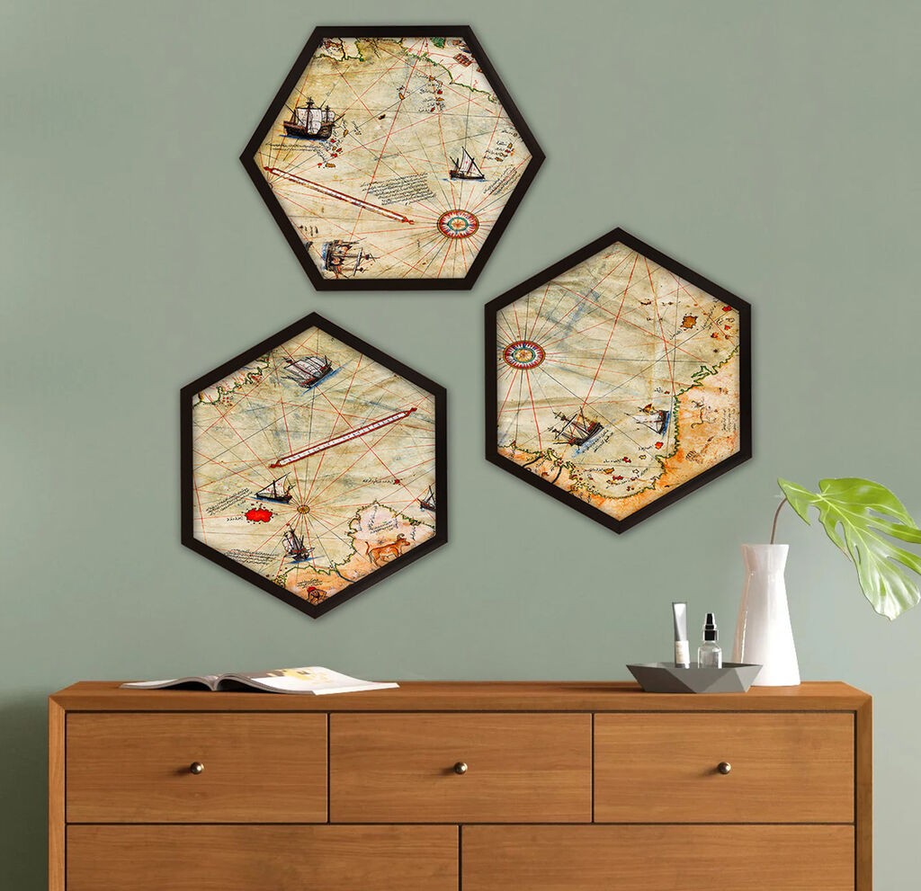 Wallity врамена слика 6GEN300210, 35x35 см, 3 дела