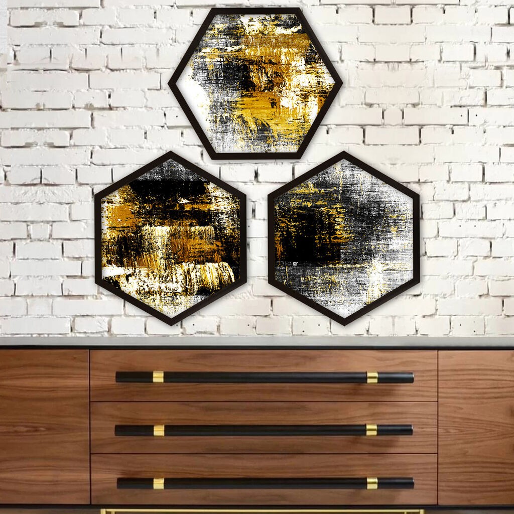 Wallity врамена слика 6GEN770560992, 35x35 см, 3 дела