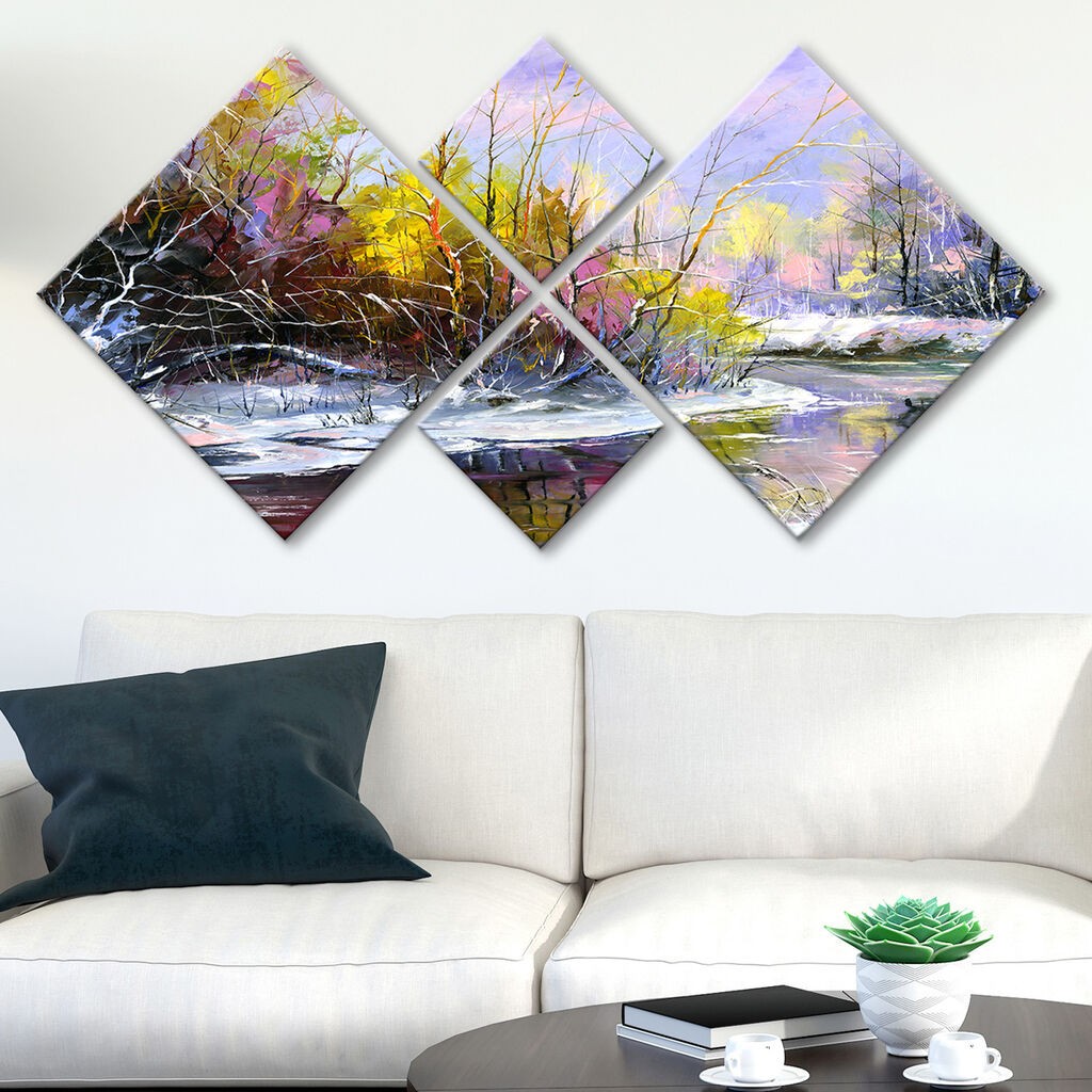 Слика Wallity 4MDF1174676, 60x115 см, 4 дела