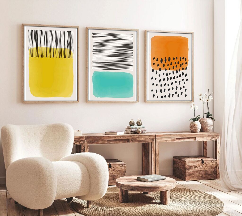 Слика во рамка Wallity Huhu136, 20x30 см, 3 дела