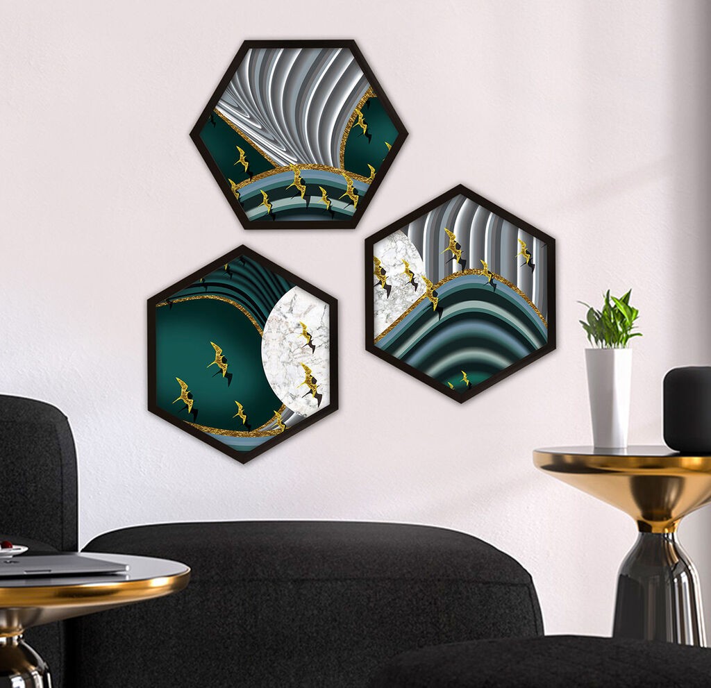 Wallity врамена слика 6GEN1735187, 35x35 см, 3 дела