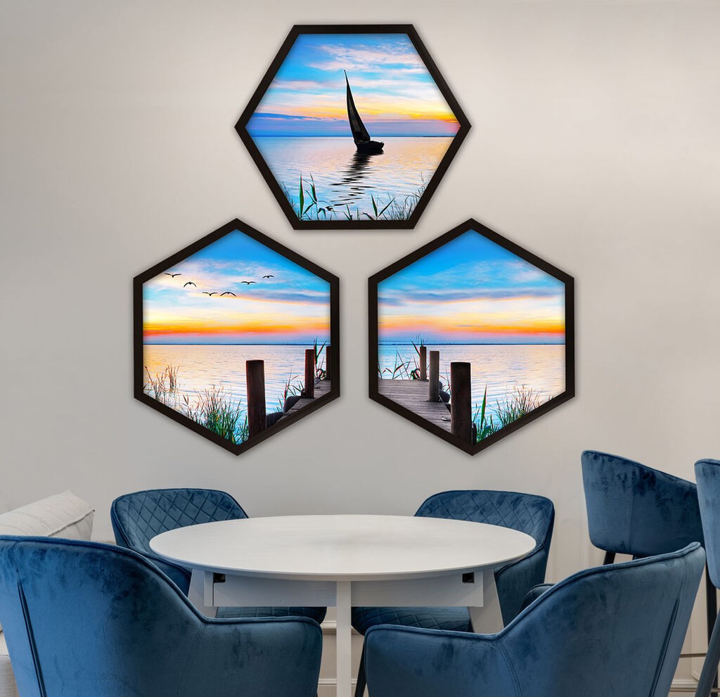 Wallity врамена слика 6GEN1434488, 35x35 см, 3 дела