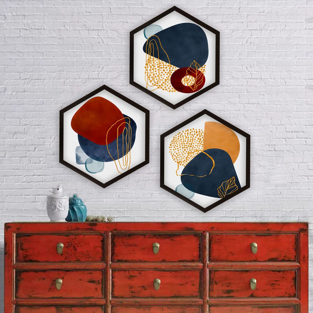 Wallity врамена слика 6GEN18165, 35x35 см, 3 дела