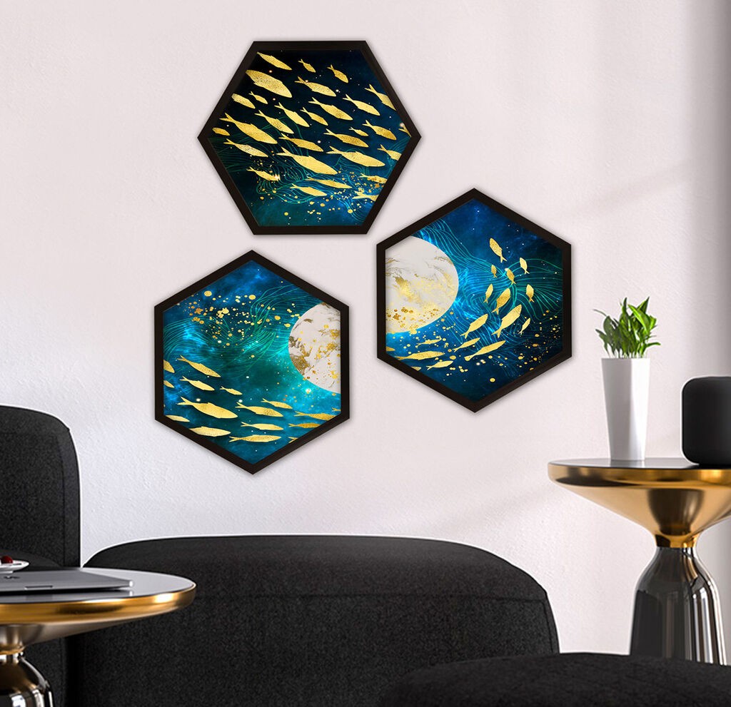 Wallity врамена слика 6GEN1613488, 35x35 см, 3 дела