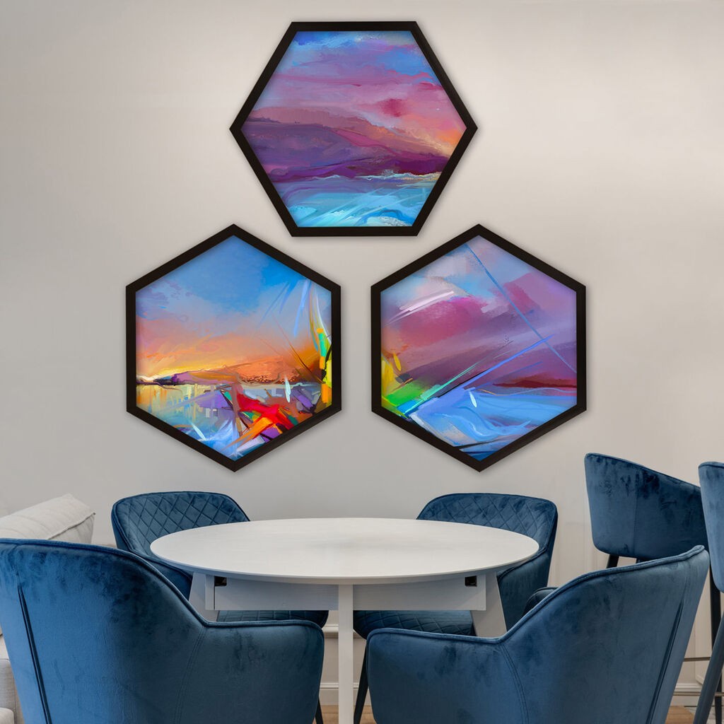 Wallity врамена слика 6GEN1054276691, 35x35 см, 3 дела