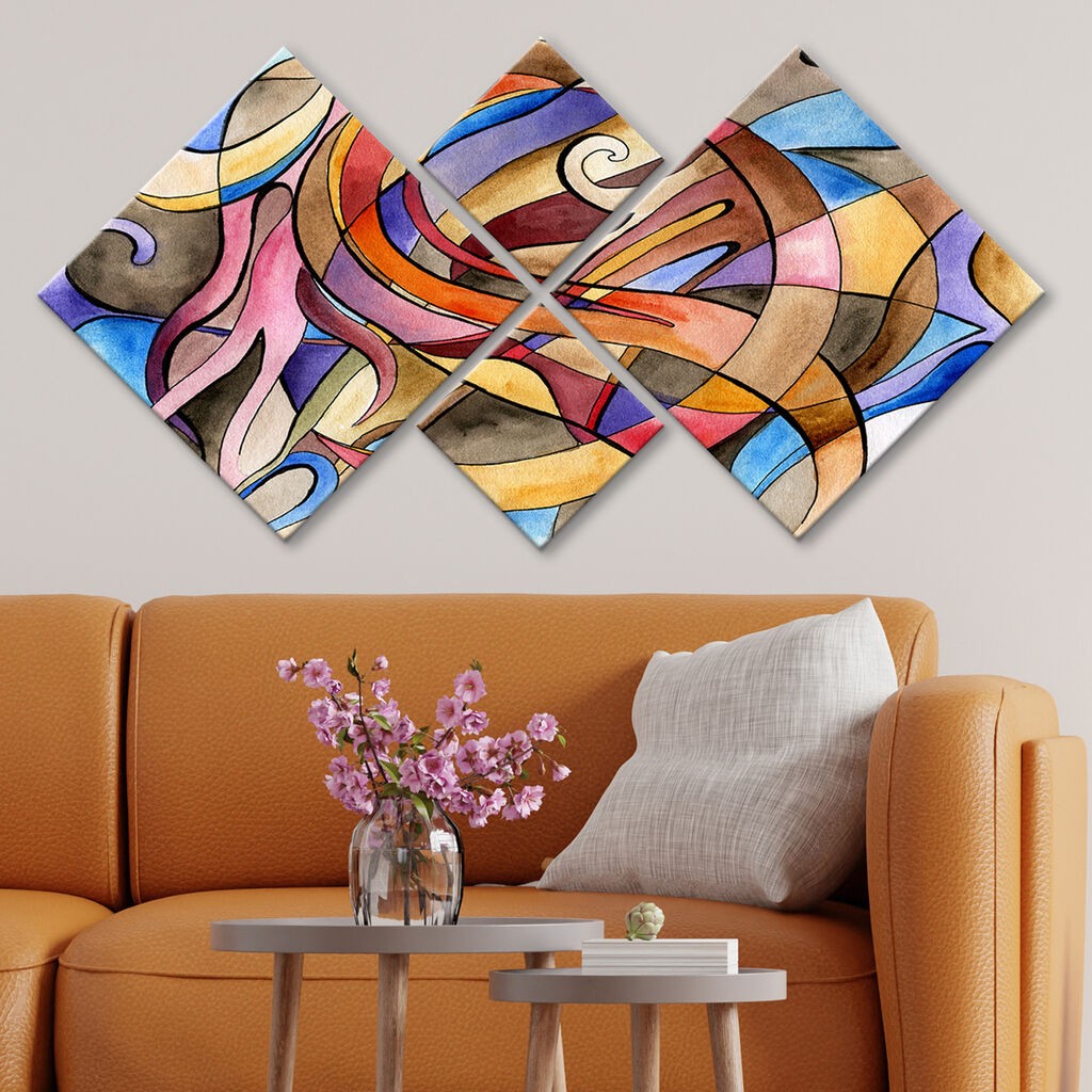 Слика Wallity 4MDF349797698, 60x115 см, 4 дела