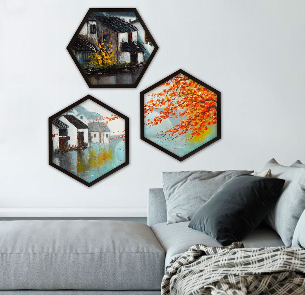 Wallity врамена слика 6GEN1771885, 35x35 см, 3 дела