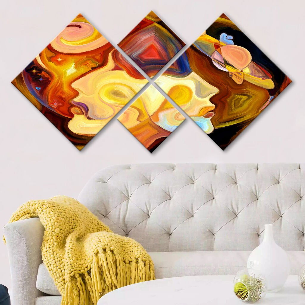 Слика Wallity 4MDF1069277036, 60x115 см, 4 дела