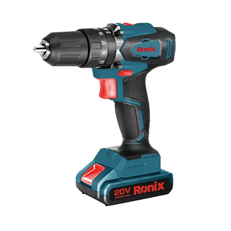 Ronix Аку дупчалка брашлес 20V, 2 батерии 8900К