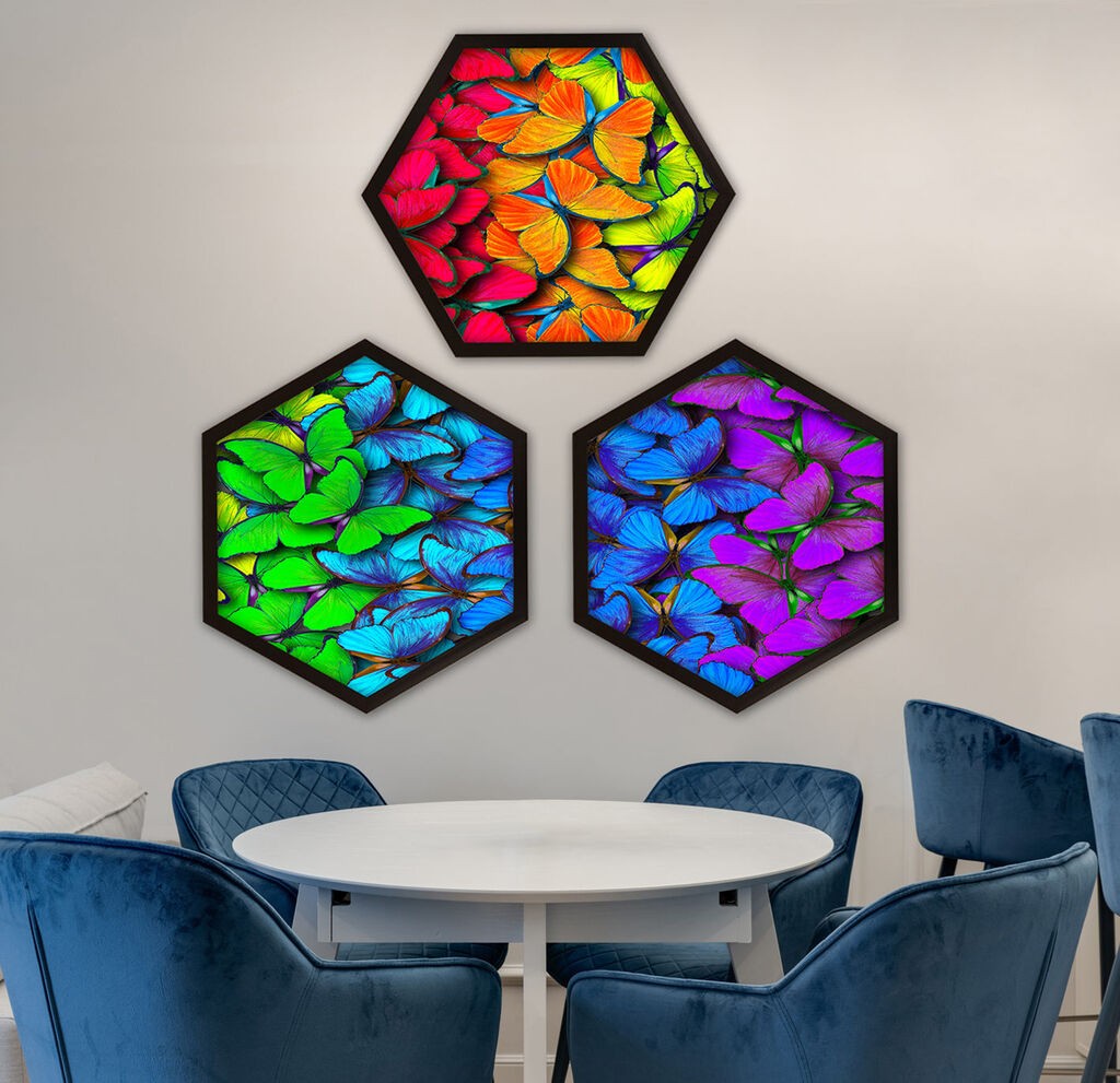 Wallity врамена слика 6GEN7846753, 35x35 см, 3 дела