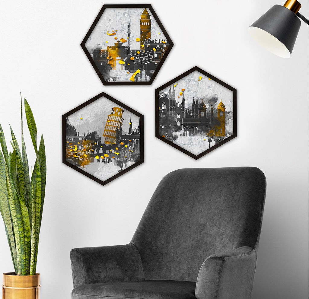 Wallity врамена слика 6GEN158076, 35x35 см, 3 дела