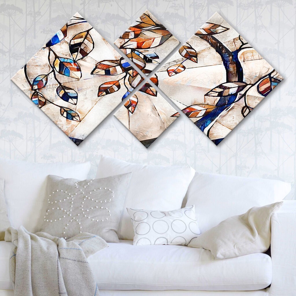 Слика Wallity 4MDF670936204, 60x115 см, 4 дела