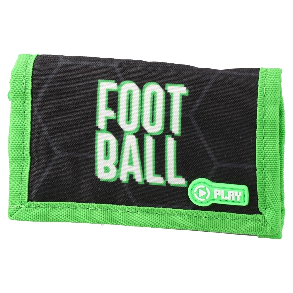 Детски паричник за играње со панделка за фудбал Картеира, црно - зелено