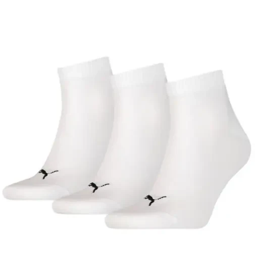 PUMA Quarter обични чорапи, 3 парчиња, Бели