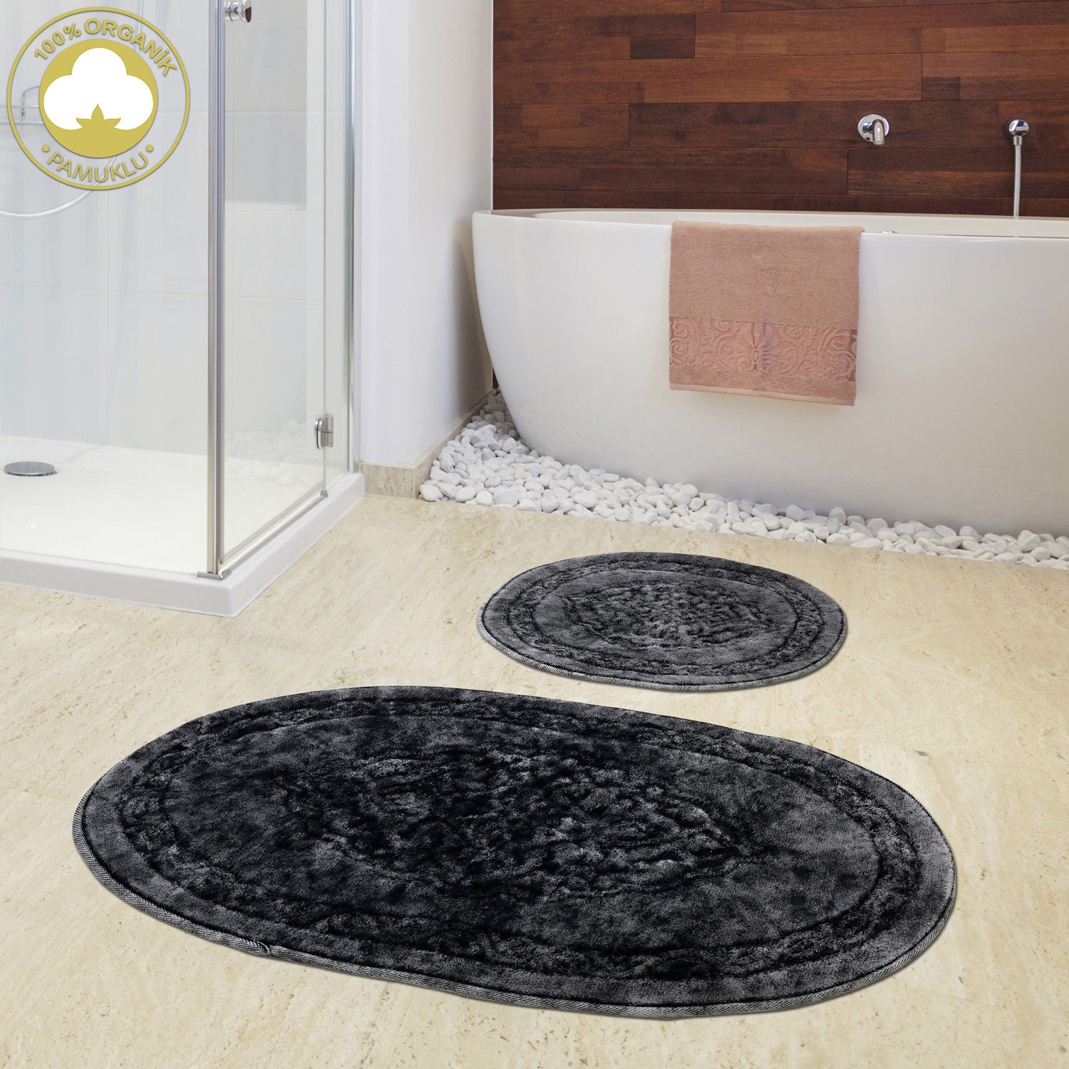 L'essentiel Maison Сет од 2 килими за бања Антрацит