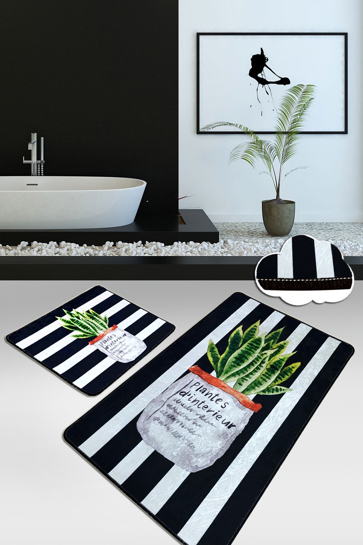 L'essentiel Maison Сет од 2 килими за бања Шарени