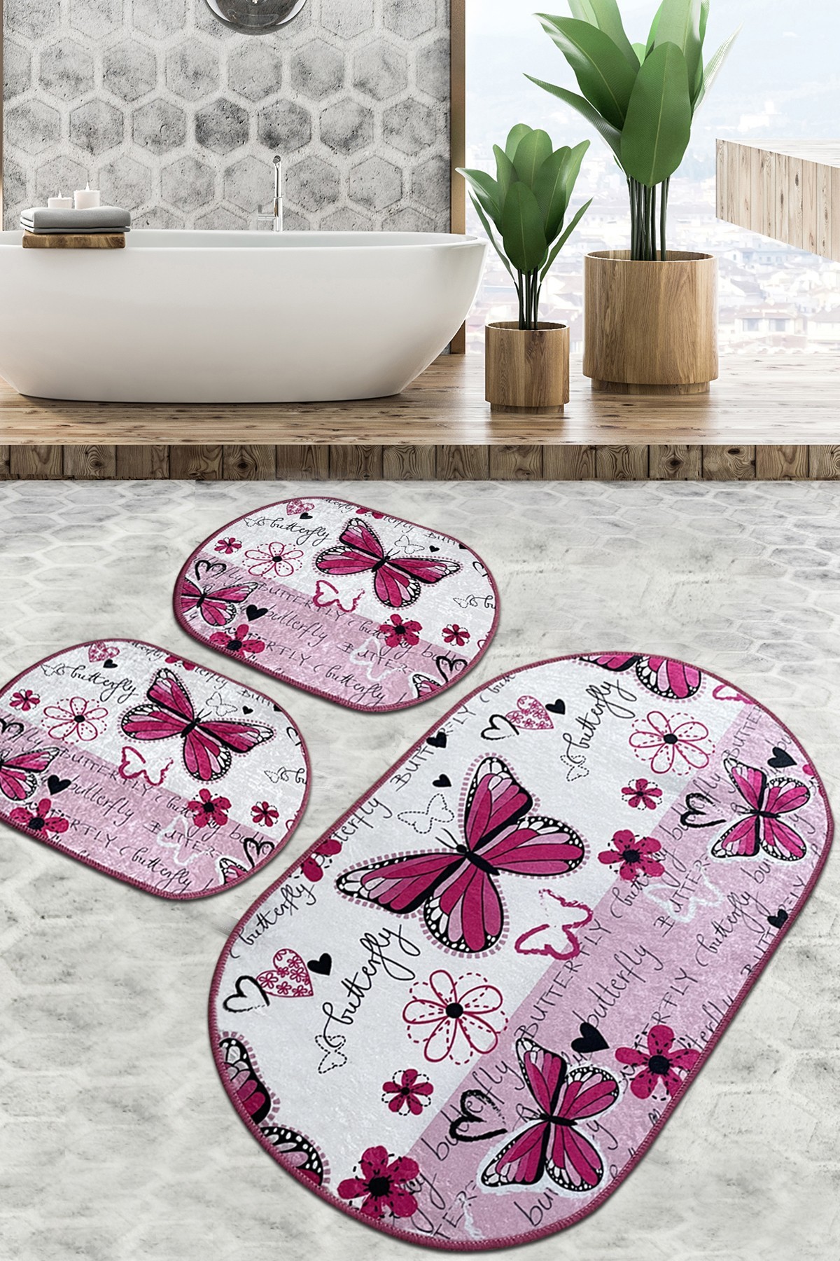 L'essentiel Maison Сет од 3 килими за бања Шарени