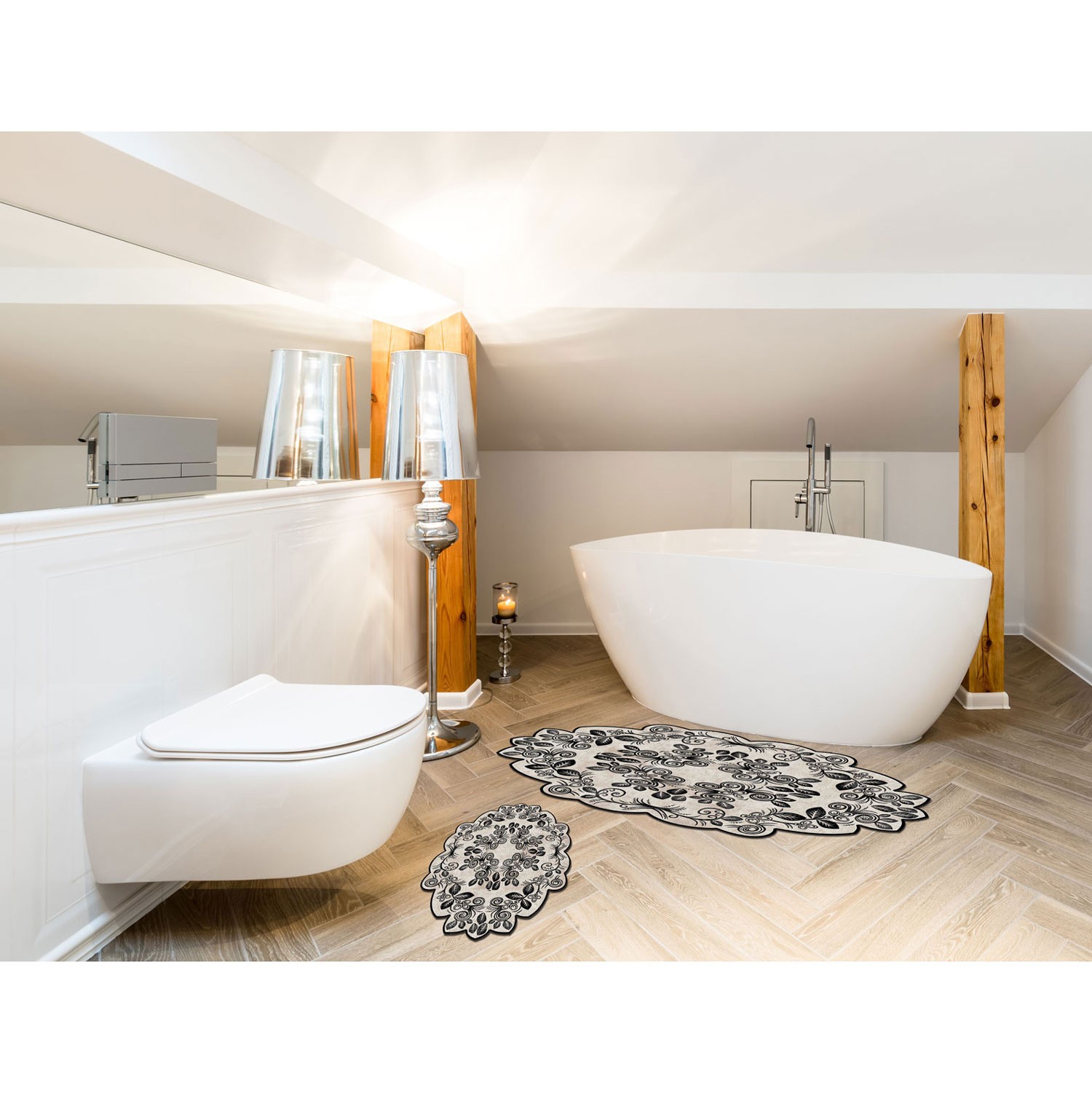 Комплет од 2 теписи за бања L'essentiel Maison, крем боја