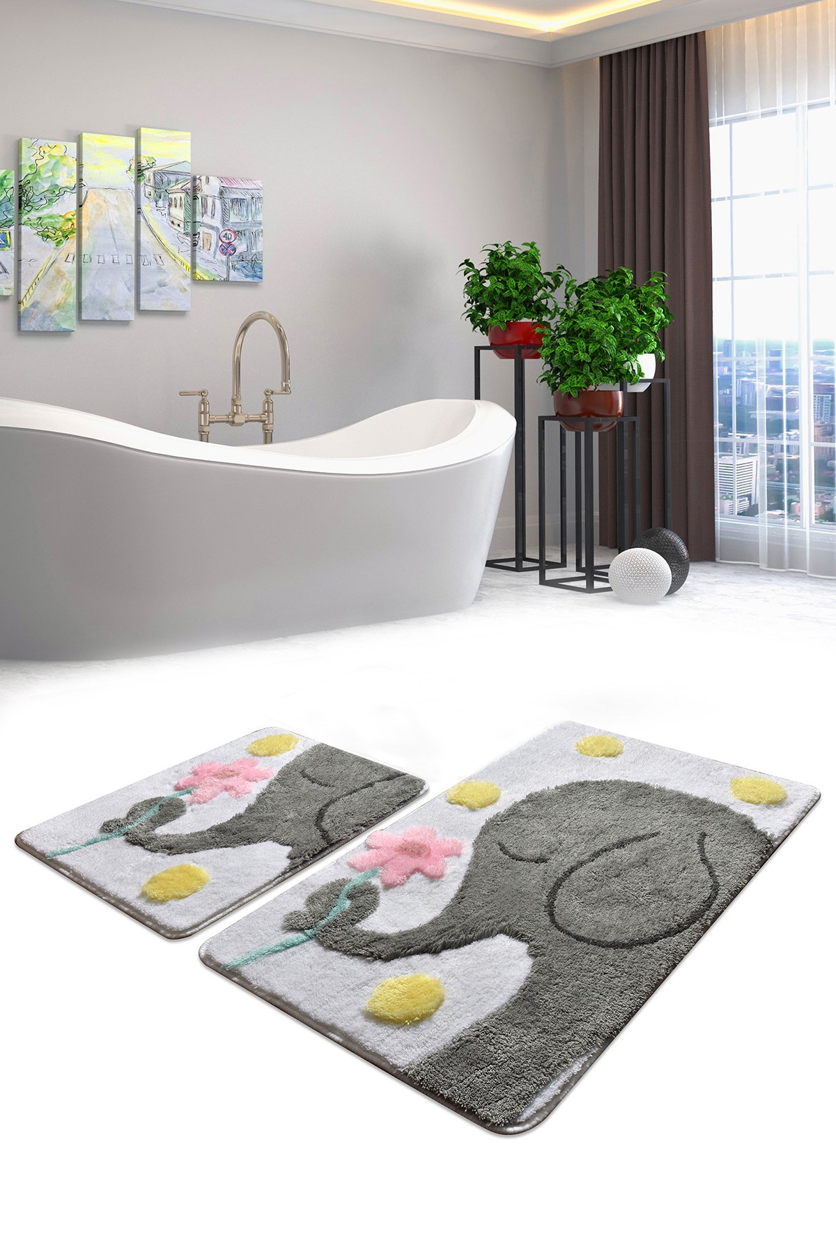 L'essentiel Maison Сет од 2 килими за бања Шарени