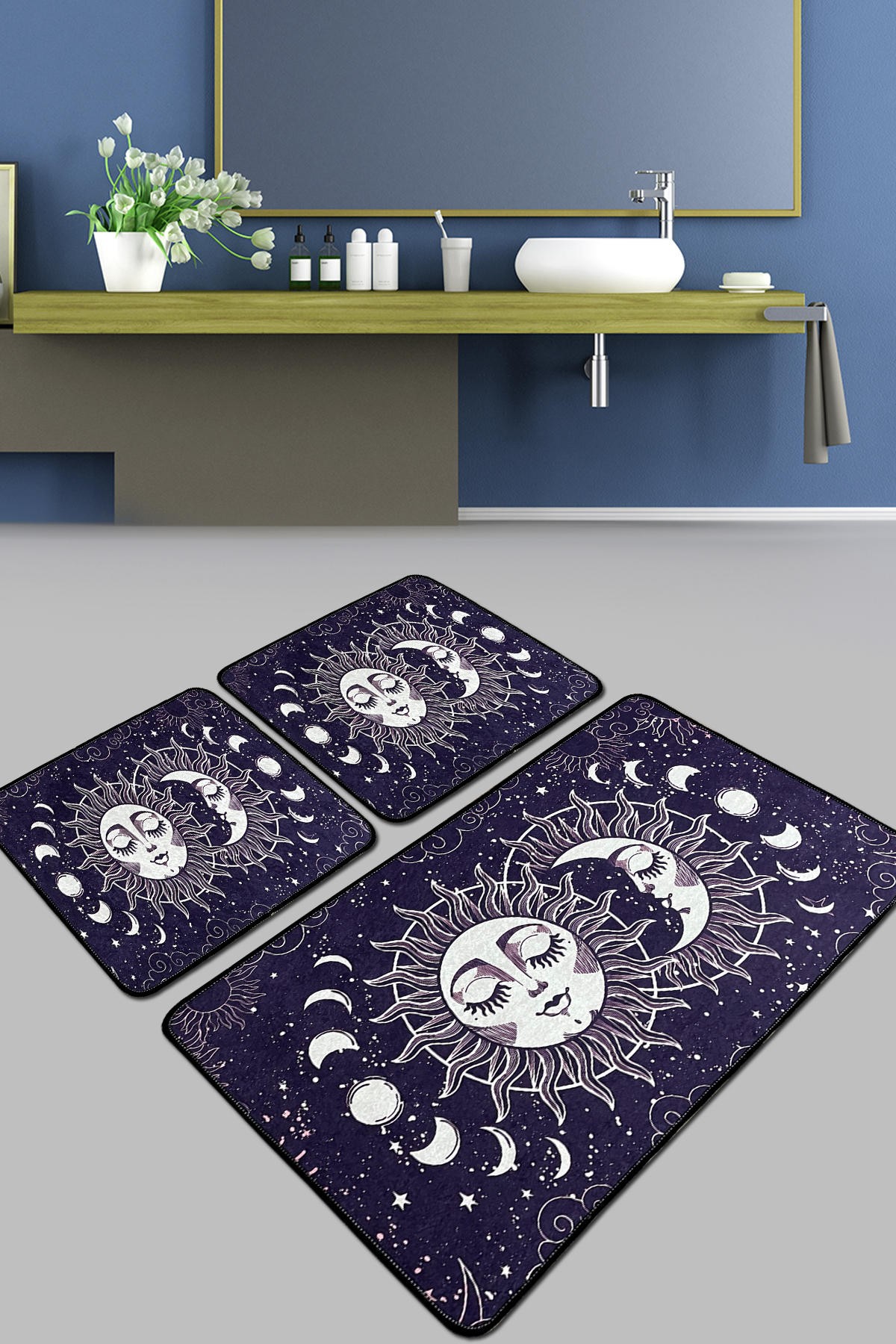 L'essentiel Maison Сет од 3 килими за бања Шарени