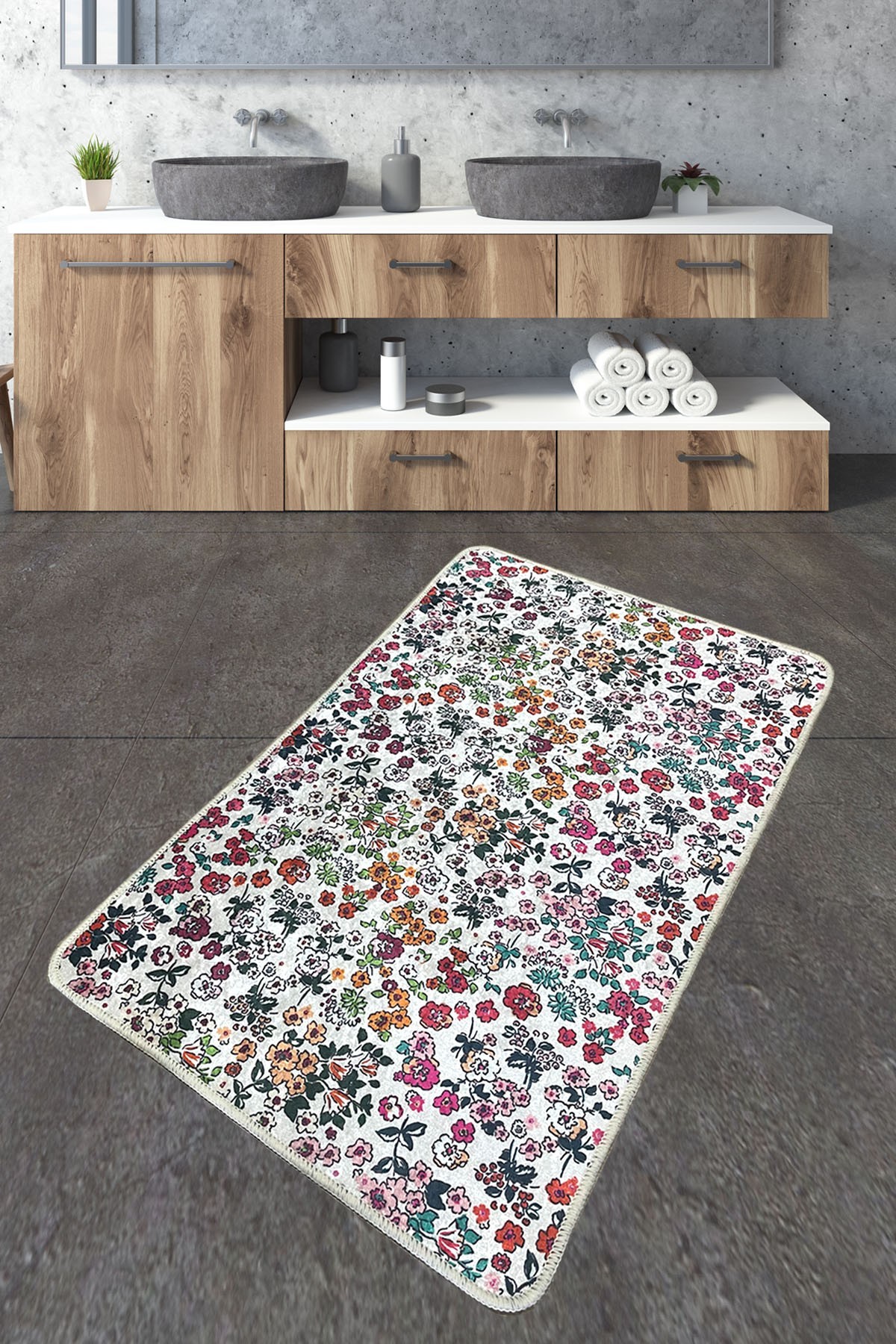 L'essentiel Maison тепих за бања 80x100cm Шарена