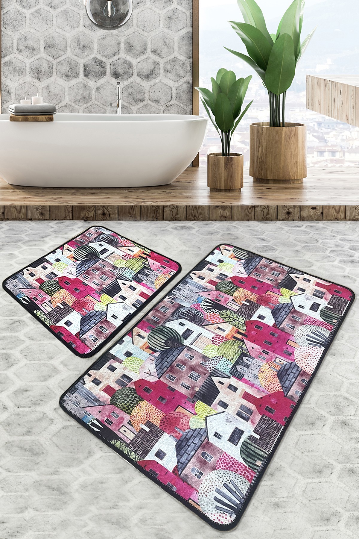 L'essentiel Maison Сет од 2 килими за бања Шарени