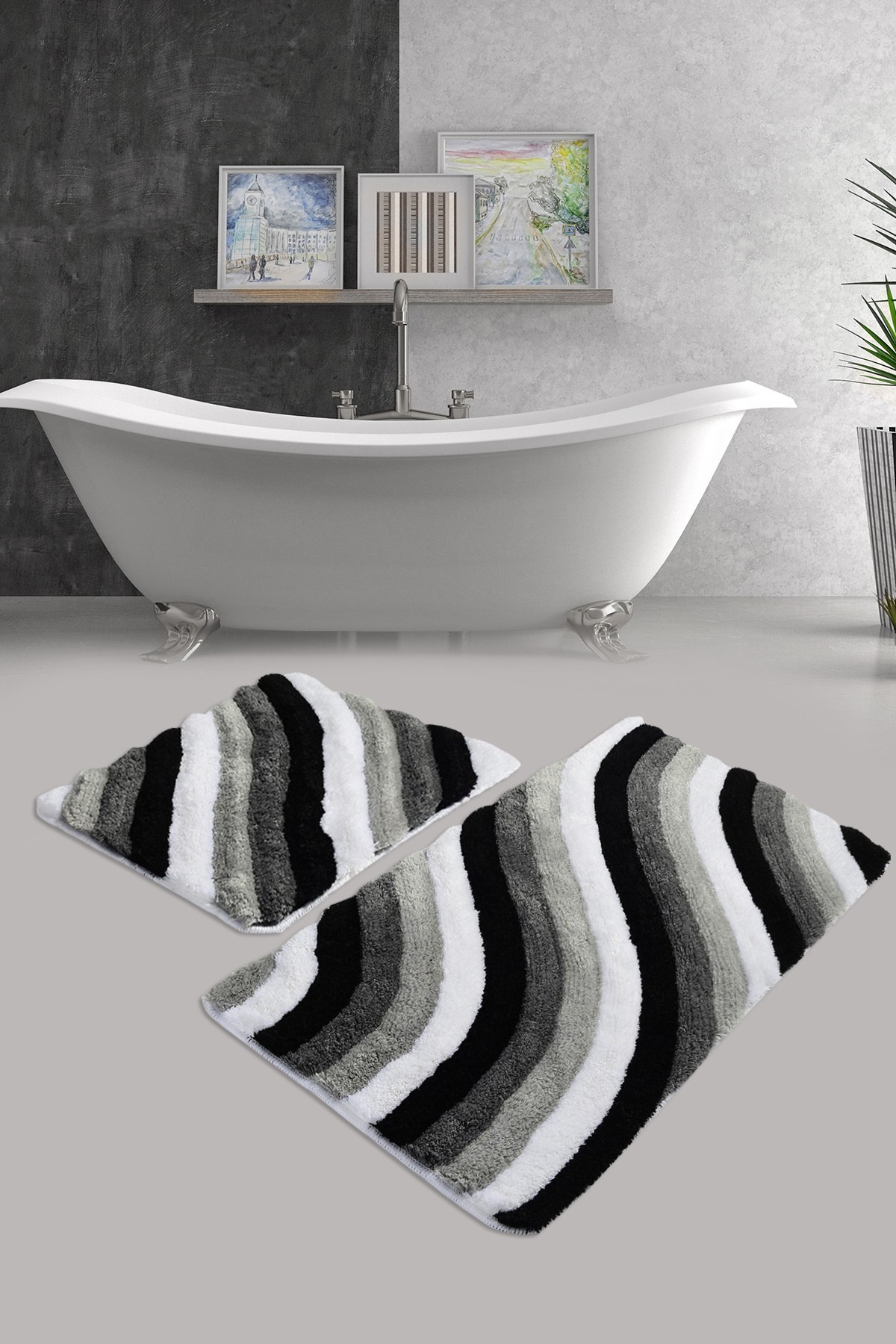 L'essentiel Maison Сет од 2 килими за бања Шарени