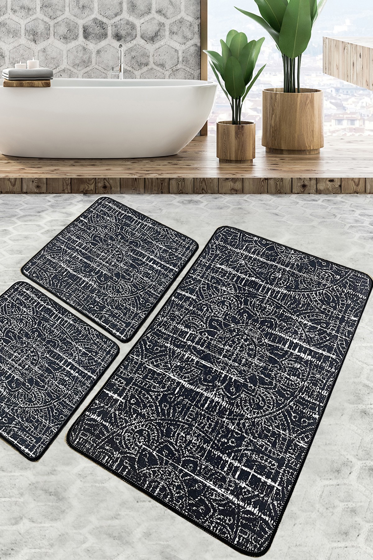 L'essentiel Maison Сет од 3 килими за бања Шарени