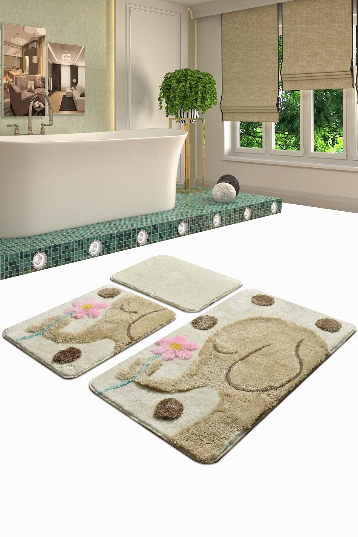 L'essentiel Maison Сет од 3 килими за бања Шарени