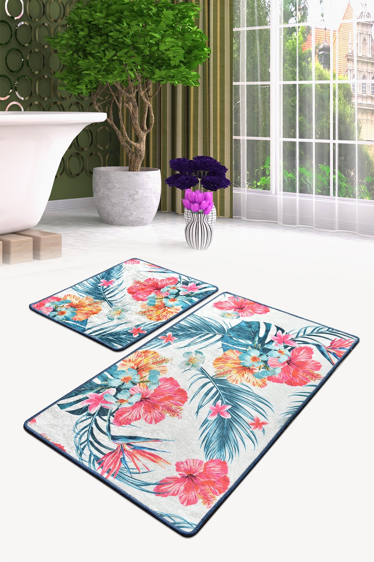 L'essentiel Maison Сет од 2 килими за бања Шарени