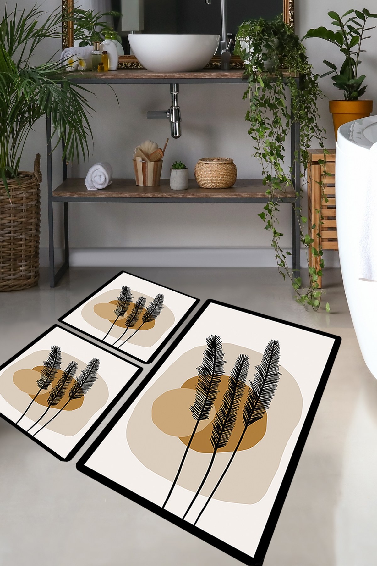 L'essentiel Maison Сет од 3 килими за бања Шарени