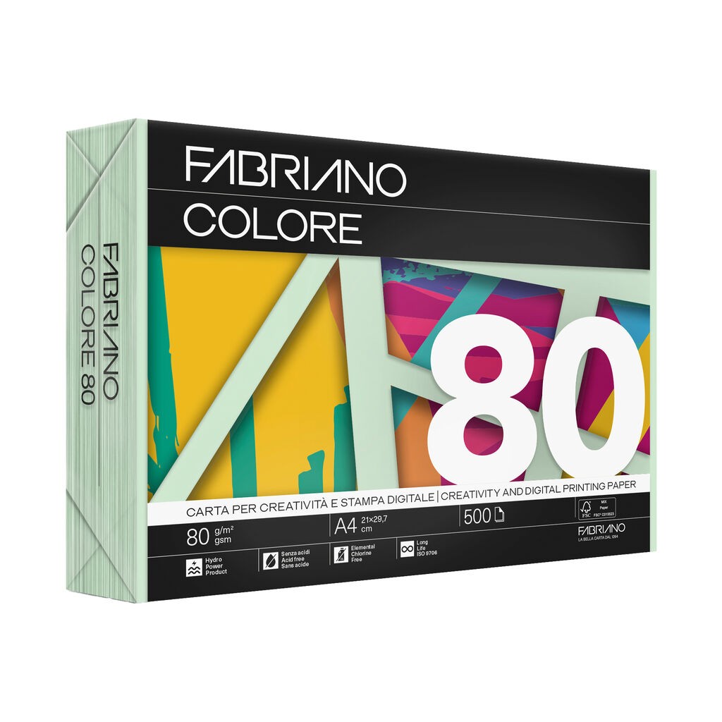 Fabriano Хартија во Боја Colore A4 80Гр 500/1 Верде Чиаро