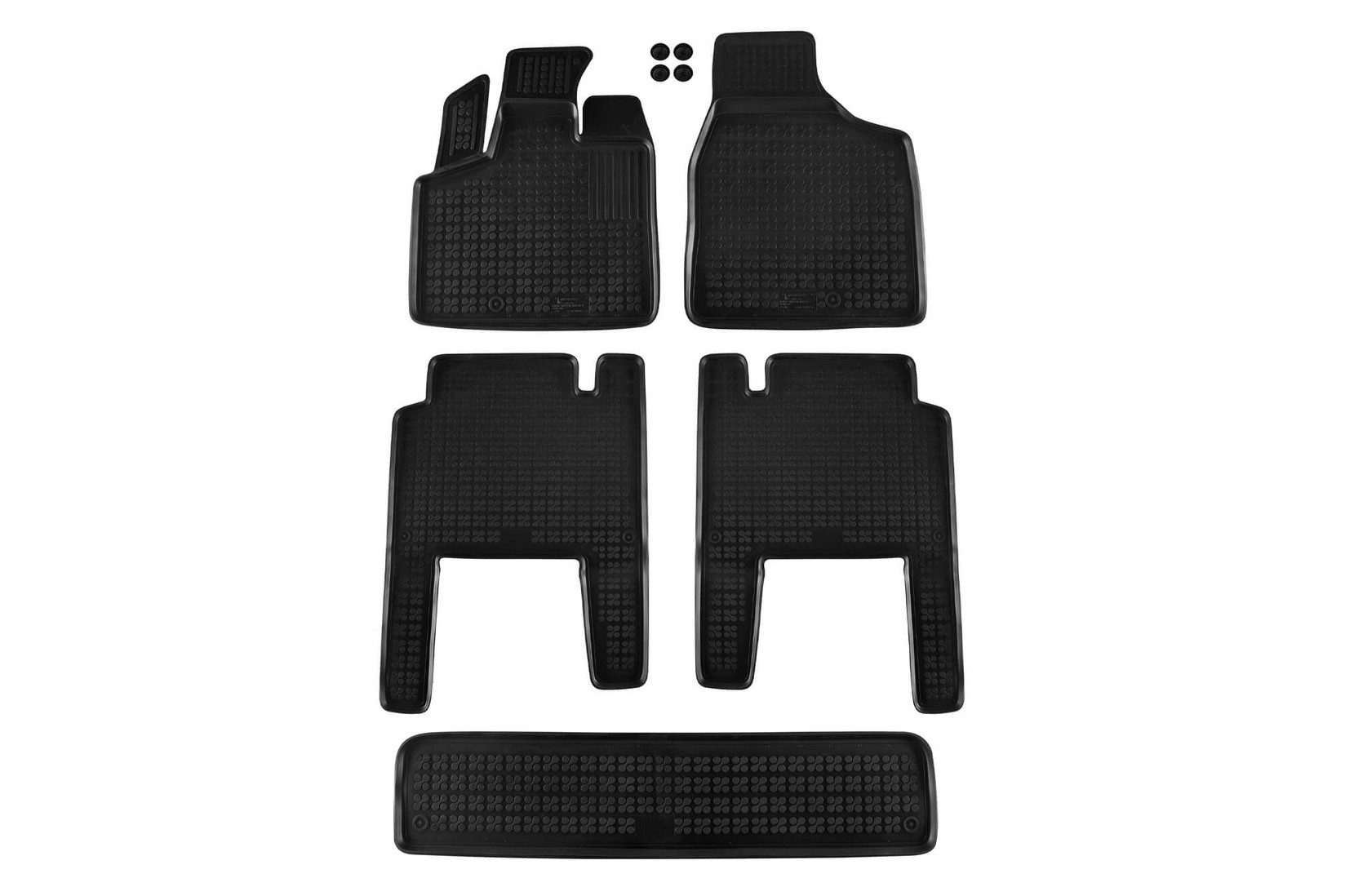 REZAW-PLAST Гумени патосници за Chrysler Grand Voyager 2005-2011 7 места 5 дела црни