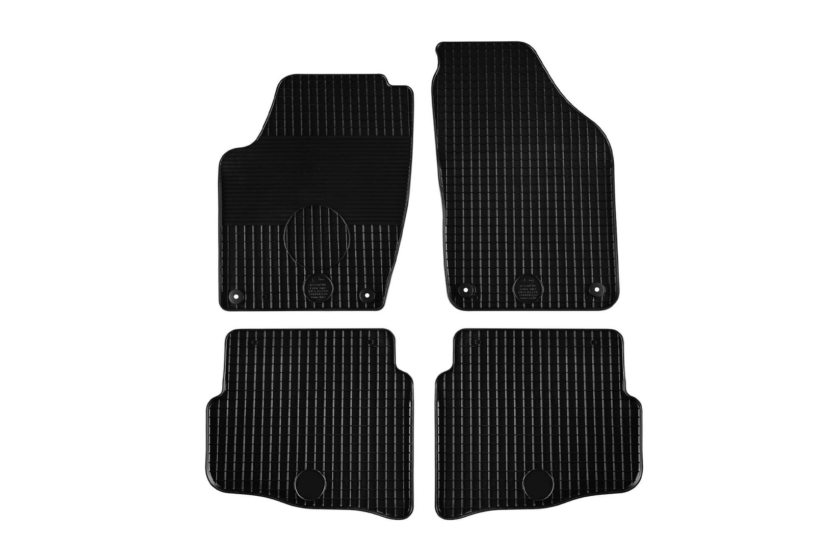 GUMARNY ZUBRI Гумени патосници за VW Polo 2001-2009 4 дела црни со округли отвори