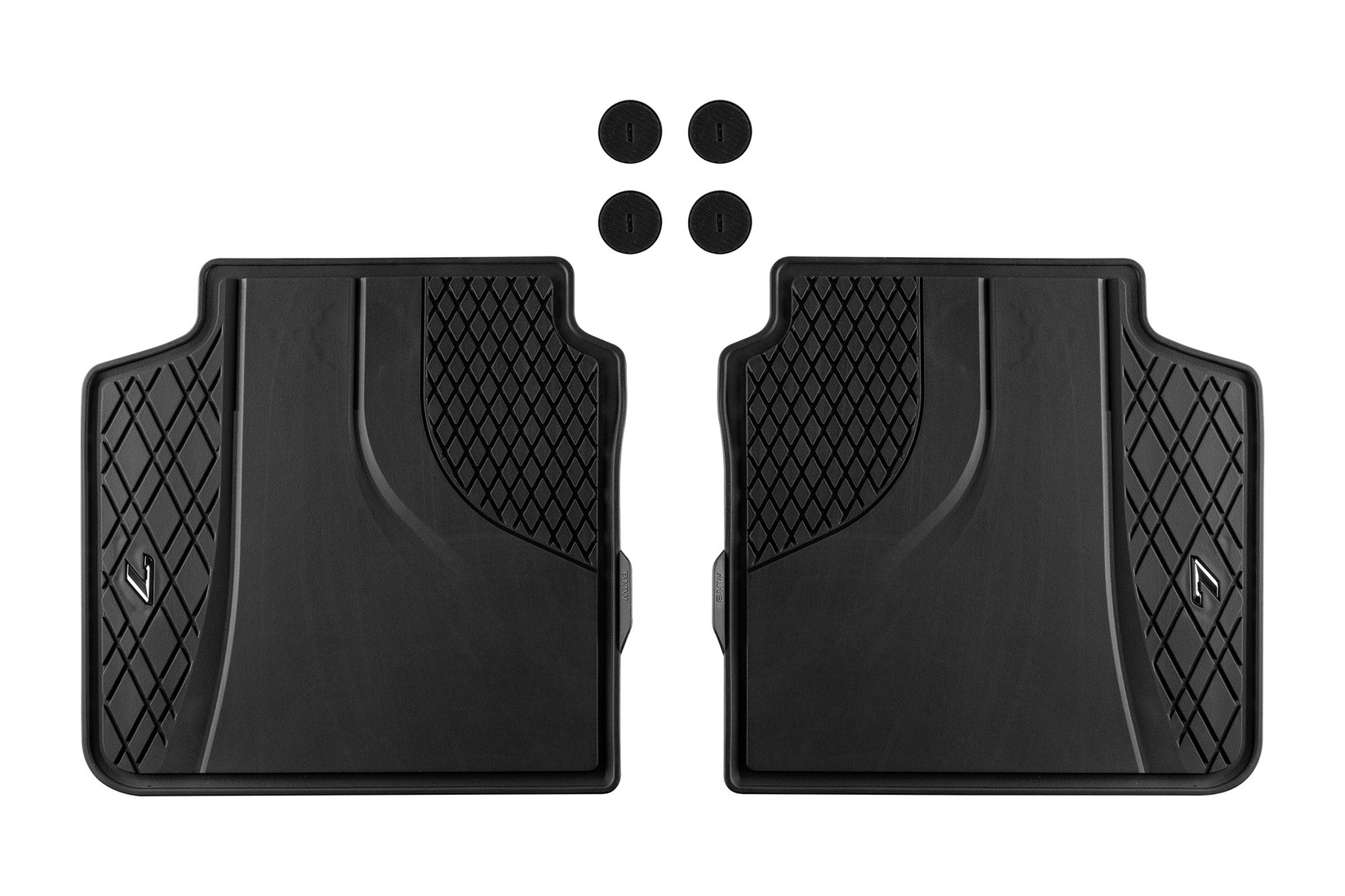 BMW Задни Гумени патосници за BMW серија 7 G12 по 2015 година 2 дела црни