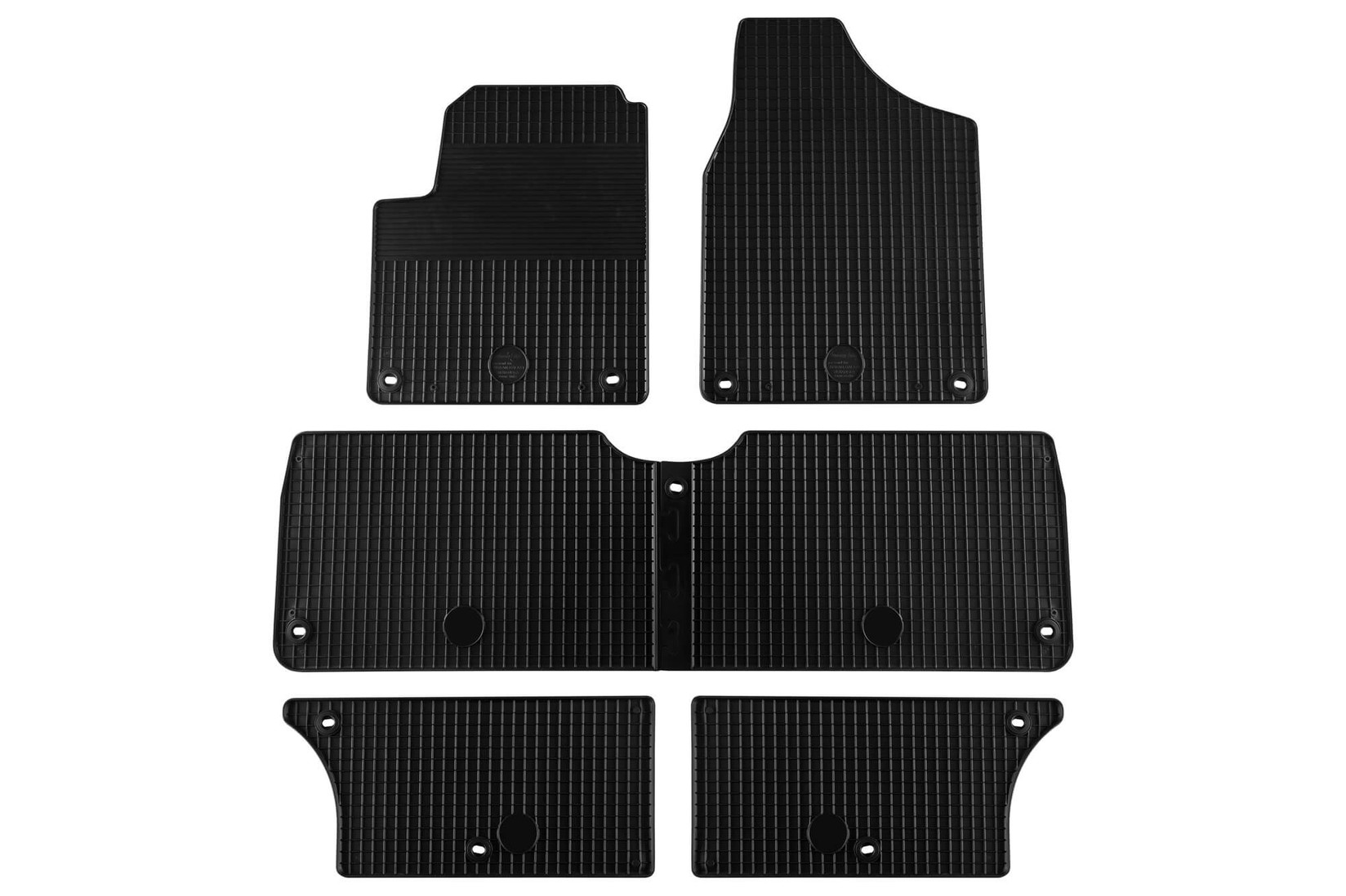 GUMARNY ZUBRI Гумени патосници за VW Sharan Seat Alhambra 1996-2009 со овални отвори 7 места 6 дела