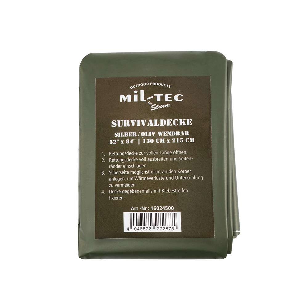 MIL TEC  Ќебе за итни случаеви сребрено-маслинесто