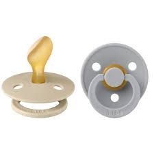 Bibs Colour Pacifier Vanilla/Cloud Anatomical Латех Цуцла Лажливка 1 (0-6 Месеци), 2 Цуцли