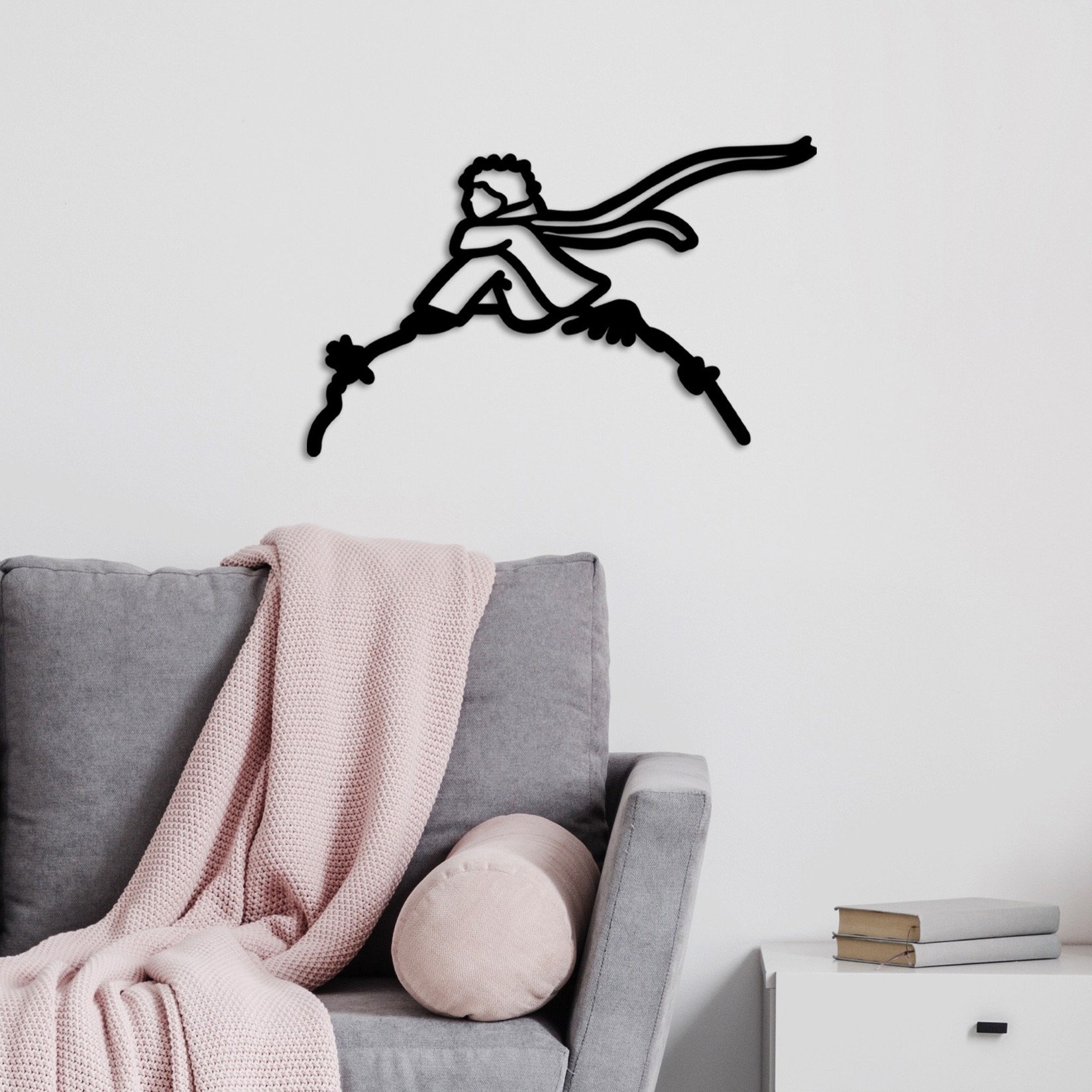 Wallity dzидна декорација Малиот принц 2, 63x40 см, 1,5 мм, црна