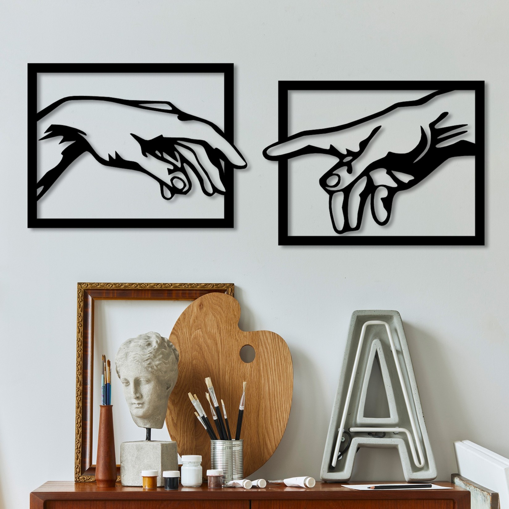 Wallity Комплет декорации за dzид Рачки, 36x49 см, 1,5 мм, 2 парчиња, црна