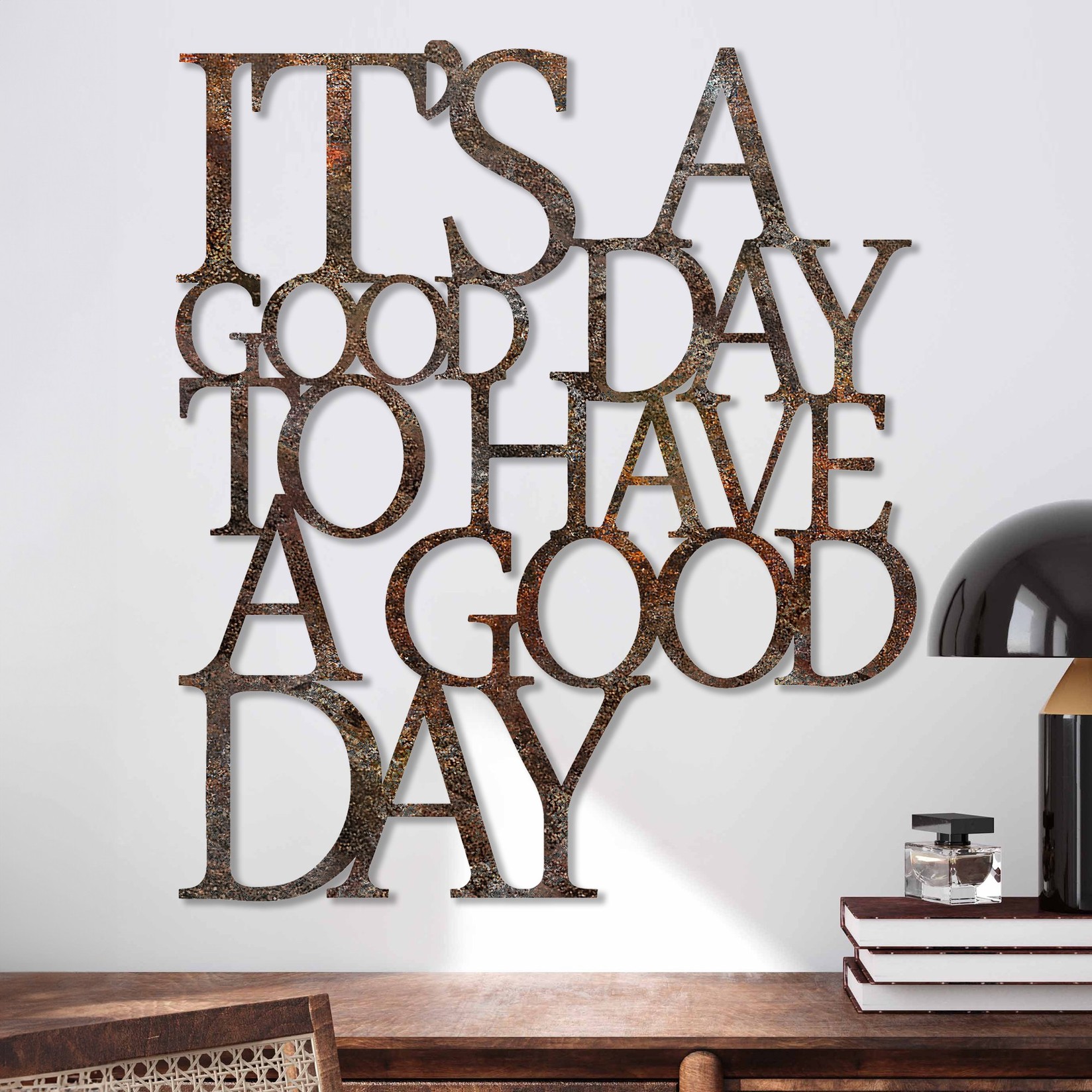 Wallity декорација за dzид „Расти" Имајте добар ден, 70x61 см, кафеава