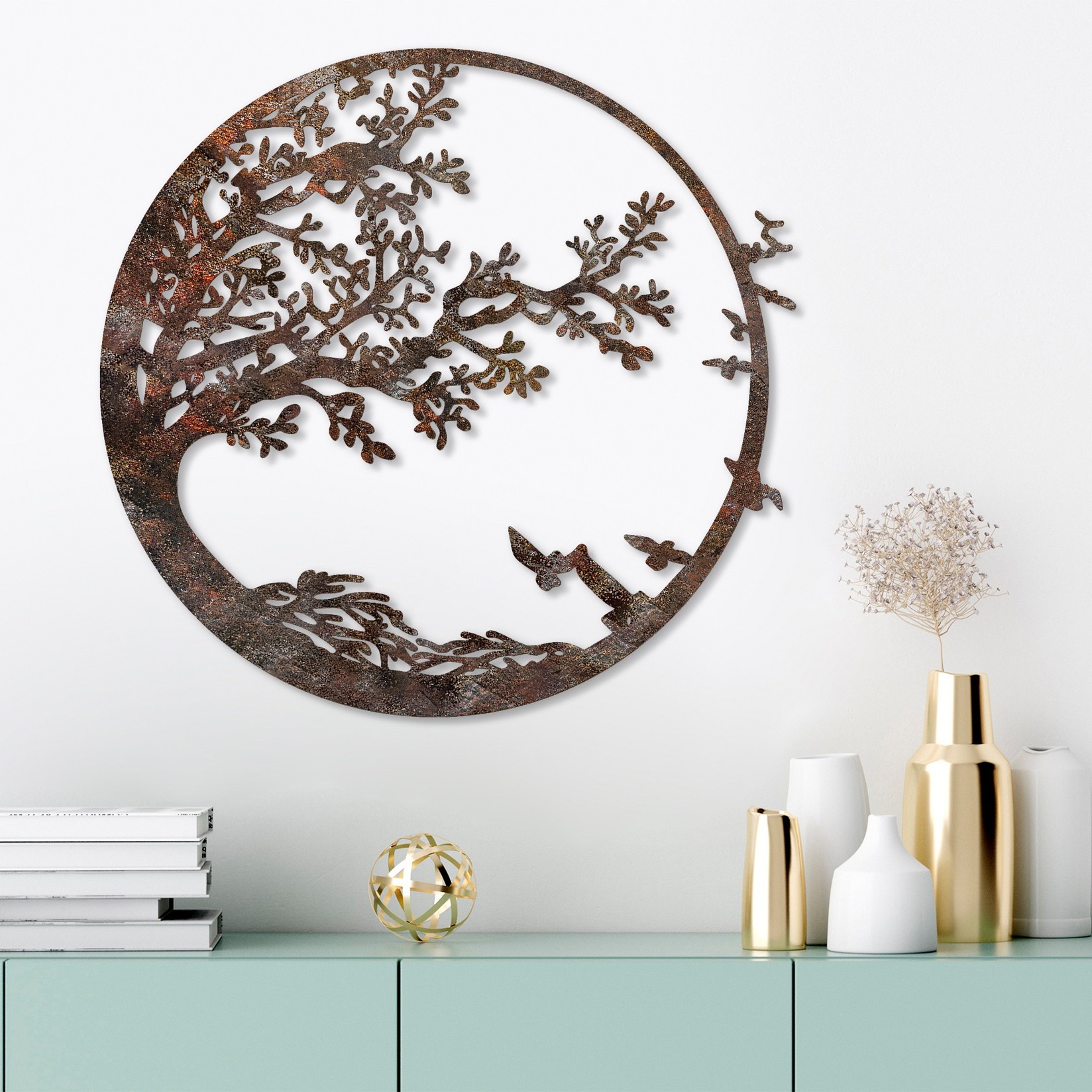 Wallity декорација за dzид „Рѓосано дрво", 66x68 см, кафеава