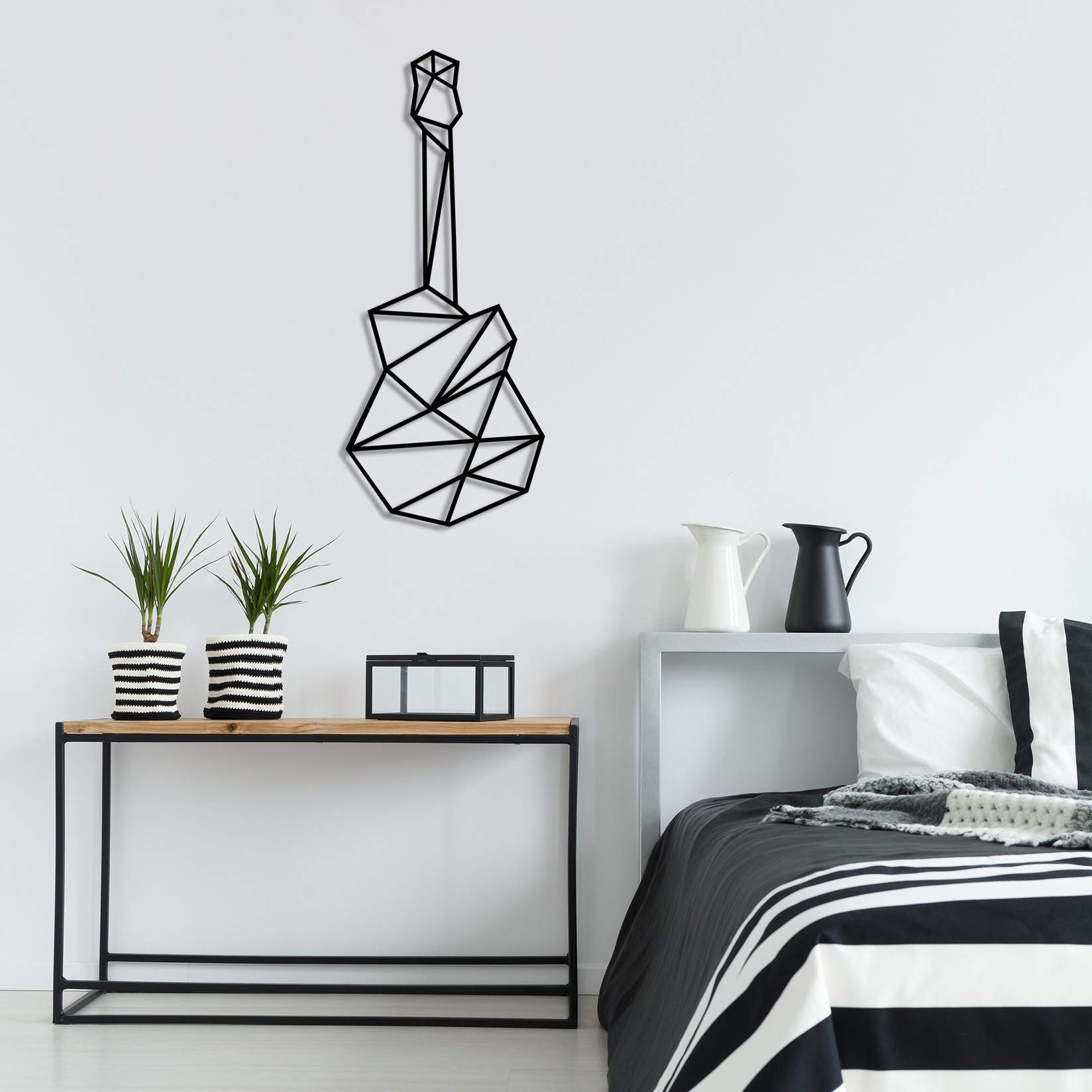 Wallity декорација за dzид гитара, 23x55 см, црна