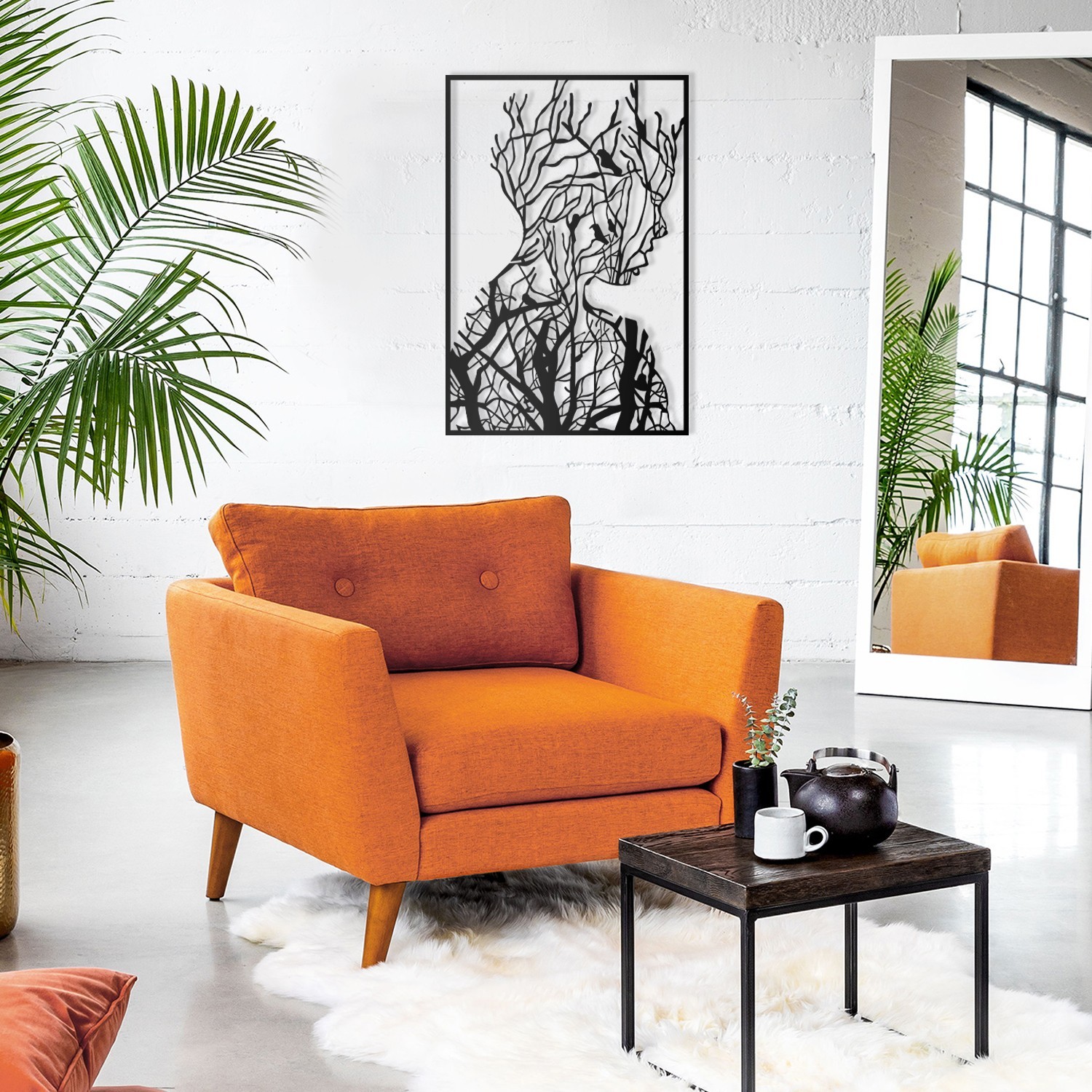 Wallity dzидна декорација The Beauty Tree, 48x70 см 2 мм, црна