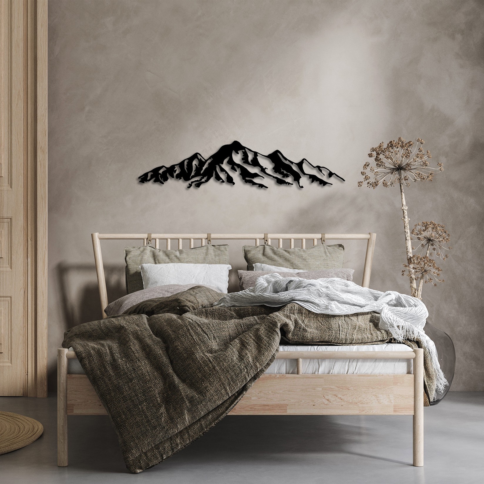 Wallity dzидна декорација Mountain-285, 16x68 см, 1,5 мм, црна