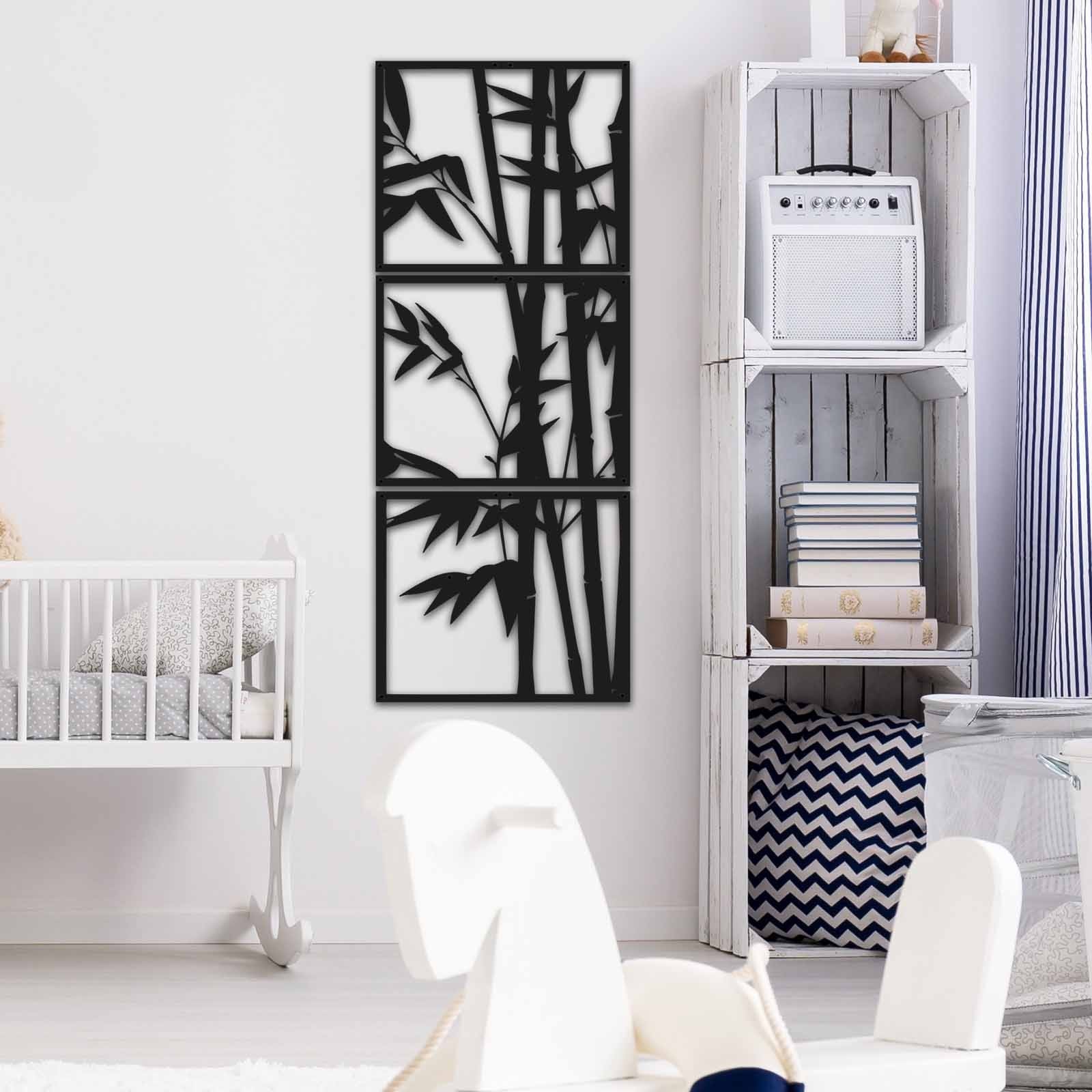 Wallity Комплет декорации за dzид MT-004, 49x124 см, 1,5 мм, 3 парчиња, црна