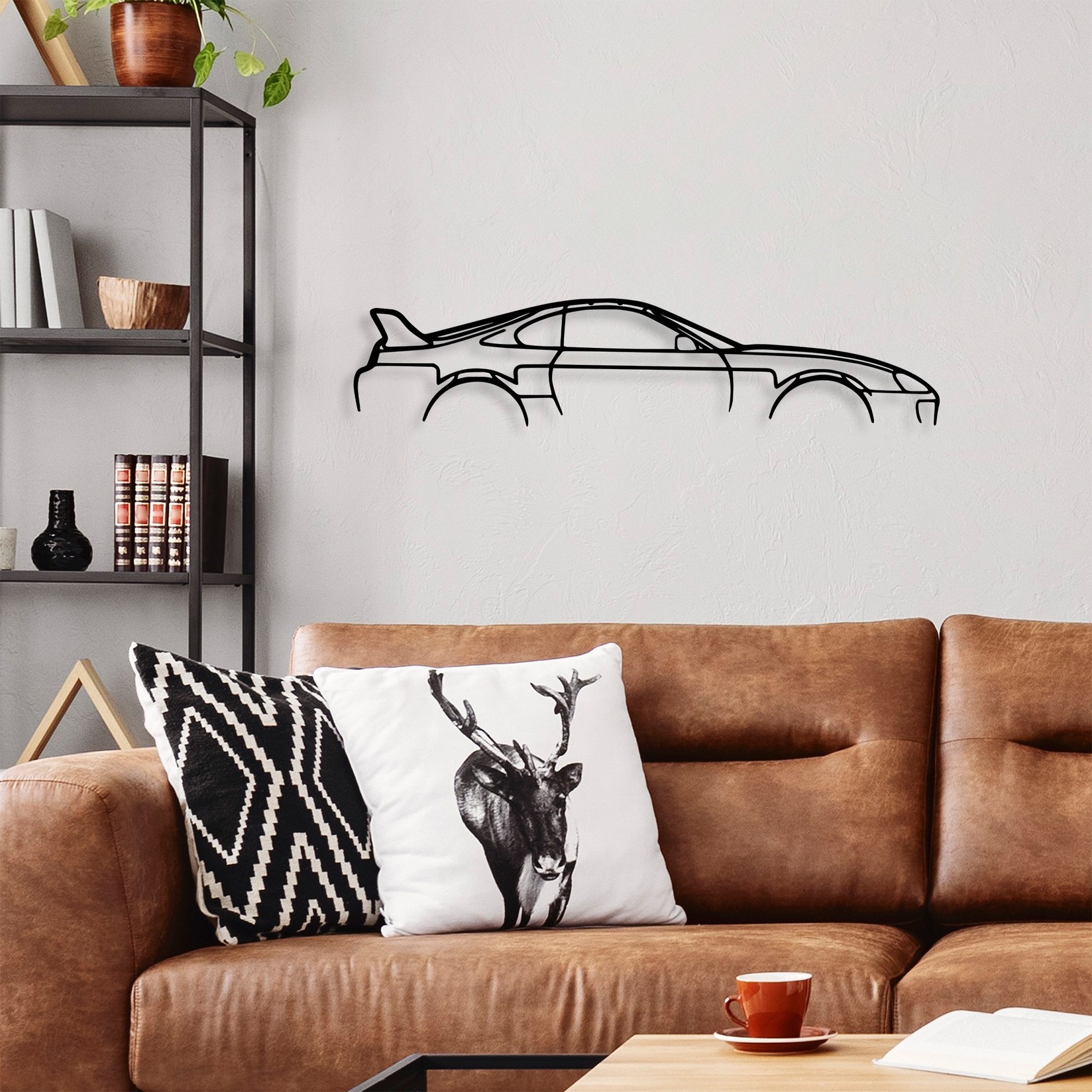 Wallity декорација за dzид Toyota Supra Silhouette, 70x15 см, 1,5 мм, црна