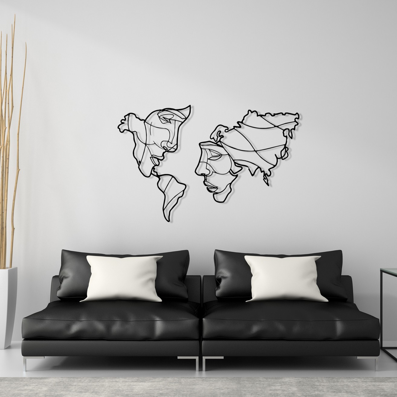 Wallity декорација за dzид Suret, 139x89 см, 1,2 мм, црна