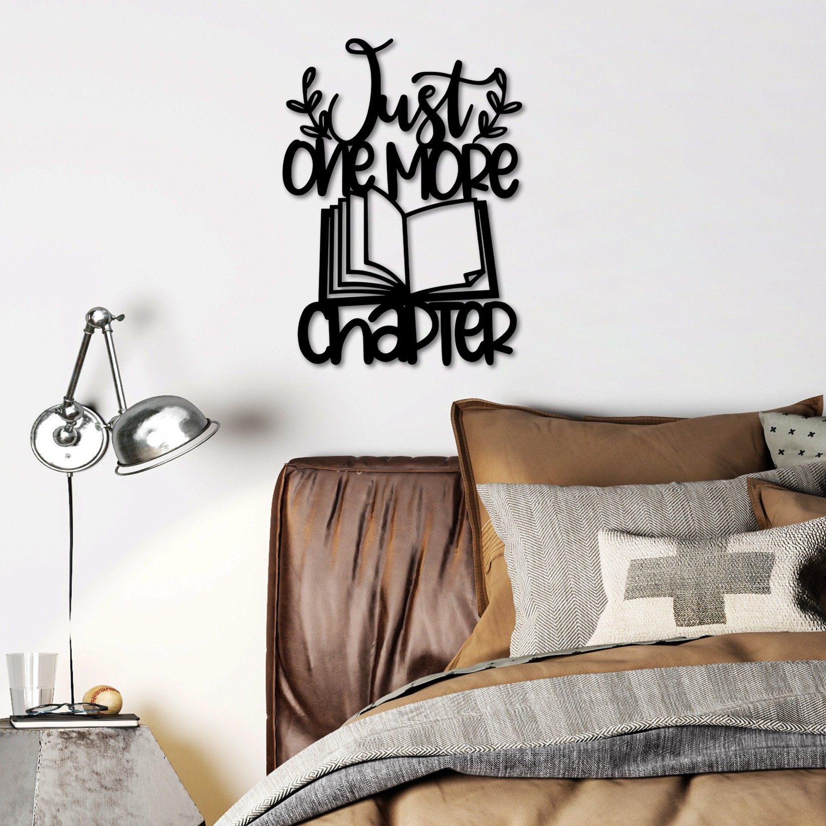 Wallity декорација за dzид „Само уште едно поглавје", 40x55 см, 1,5 мм, црна