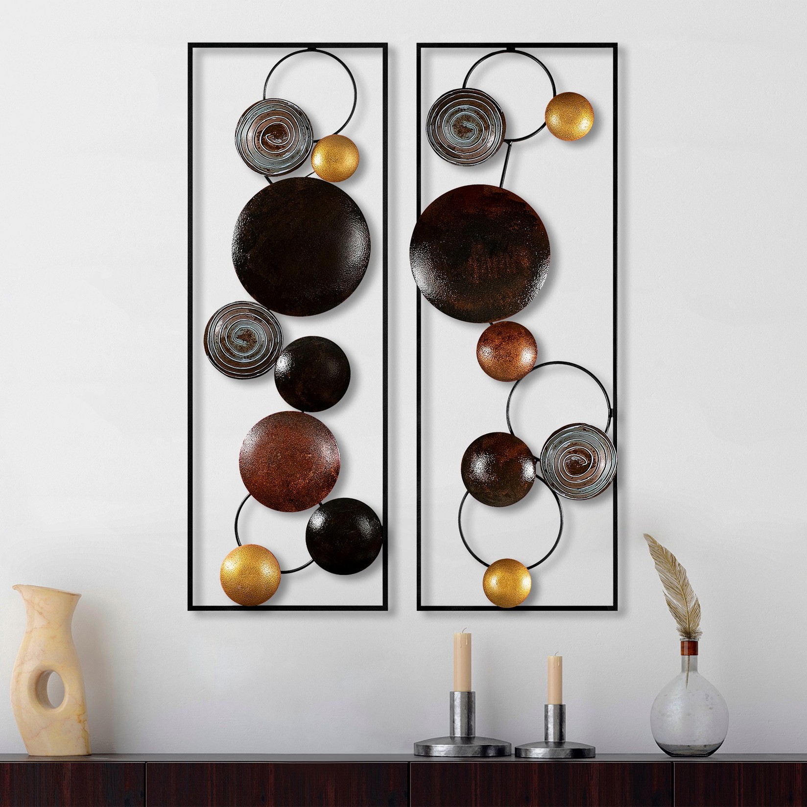 Wallity Комплет dzидни декорации со текстура - 3, 32x92x4 см 2 парчиња, шарени